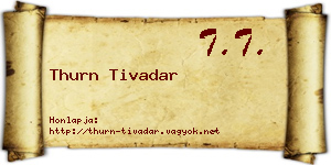 Thurn Tivadar névjegykártya